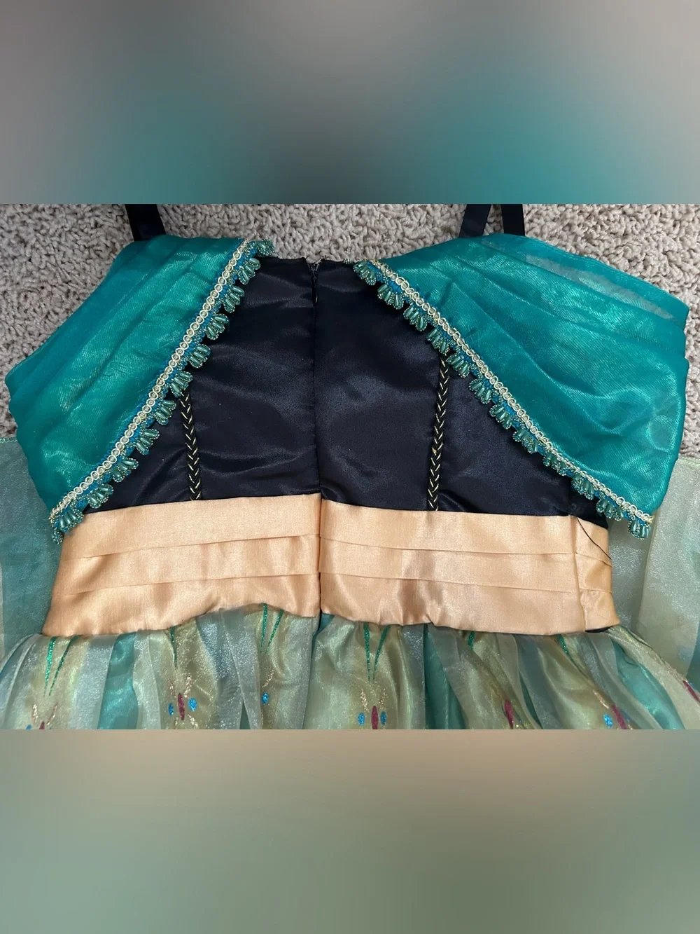 Disney Store Frozen Anna Coronation Costume Dress Size 7/8 Shoes 2/3 Crown Wand